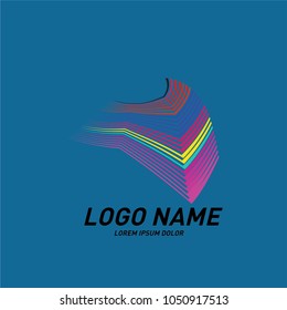 
Curvy and stripes simple logo design 
