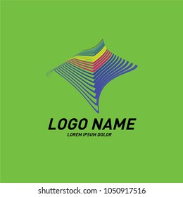 
Curvy and stripes simple logo design 
