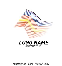 
Curvy and stripes simple logo design 
