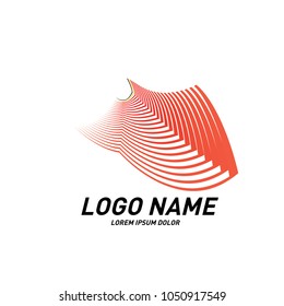
Curvy and stripes simple logo design 
