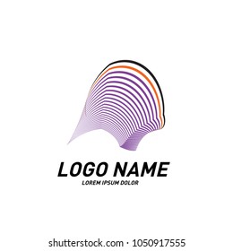 
Curvy and stripes simple logo design 
