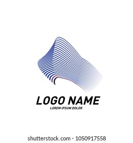 
Curvy and stripes simple logo design 
