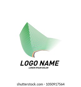 
Curvy and stripes simple logo design 
