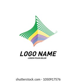 
Curvy and stripes simple logo design 
