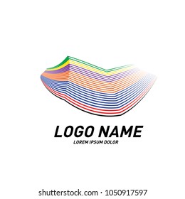 
Curvy and stripes simple logo design 
