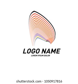 Curvy and stripes simple logo design 