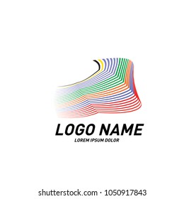 Curvy and stripes simple logo design 