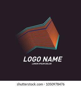 Curvy and stripes simple logo design 