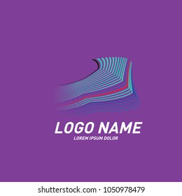 Curvy and stripes simple logo design 