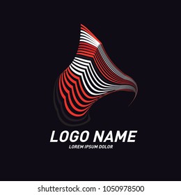 Curvy and stripes simple logo design 