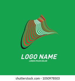 Curvy and stripes simple logo design 