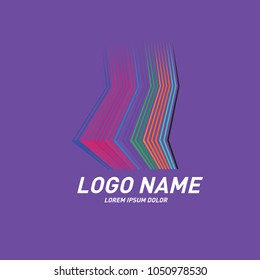 Curvy and stripes simple logo design 