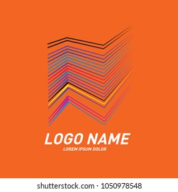 Curvy and stripes simple logo design 