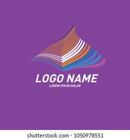 Curvy and stripes simple logo design 
