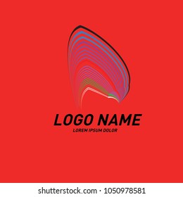 Curvy and stripes simple logo design 