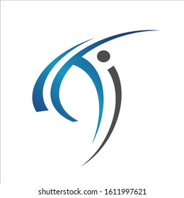 curvy style design of initial T Letter T logo vector graphic element concept