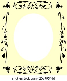Curvy text frame vector