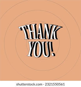 Curvy Thank You Banner Lettering Text Effect with Spiral Background