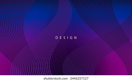 Curvy thin lines on a blue and purple gradient background.