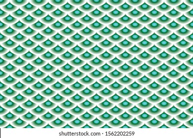 Curvy Wave with Balls Circle Inside Pattern Background in Crusoe Aqua White Gradient Vector Illustration.
