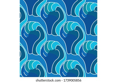 Curvy Waves Pattern with White Outline