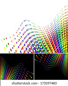 Curvy & wavy dots colorful abstract background