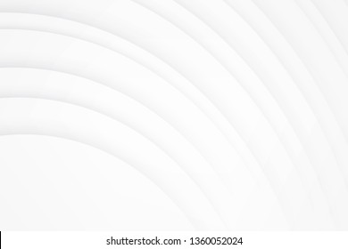 Curvy white gradient stripes line background. Abstract minimal white line cover or banner, Monochrome modern vector backdrop.
