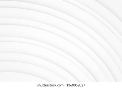 Curvy white gradient stripes line background. Abstract minimal white line cover or banner, Monochrome modern vector backdrop.
