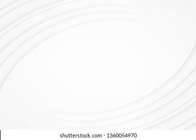 Curvy white gradient stripes line background with copy space. Abstract circular concept line cover or banner, Modern monochrome vector backdrop.
