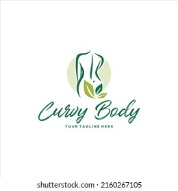 Curvy Woman Body Goals Logo Design Vector Image