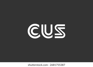CUS Creative Unique Modern Letter Logo Design. Elegant Monogram Logo Design with Decorative Elements and Typography