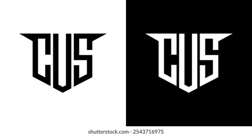 Diseño del logotipo de la letra de CUS con fondo blanco en ilustrador, estilo moderno de la superposición de la fuente del alfabeto del logotipo del Vector, diseños de la caligrafía para el logotipo, cartel, invitación, etc.