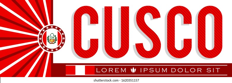 Cusco Peru Patriotic Banner design Peruvian flag colors vector illustration