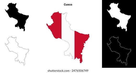 Conjunto de mapas esquemáticos de la región del Cusco