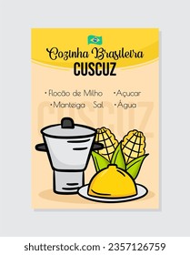 Cuscuz - cuscus coscos couscous - comida brasileña - comida nordeste