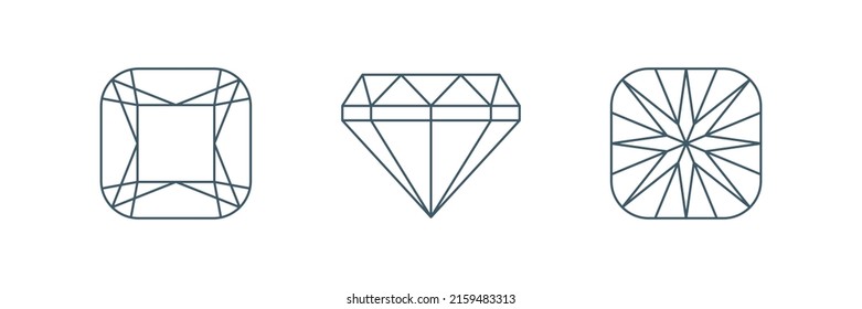 143 Cushion Cut Diamond Stock Vectors, Images & Vector Art | Shutterstock