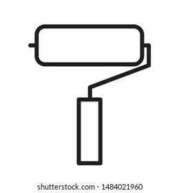 Cushion builder icon symbol. Isolated roller brush element