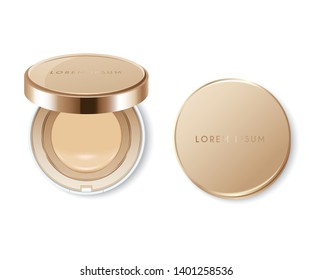 Cushion compact foundation packaging template : Vector Illustration