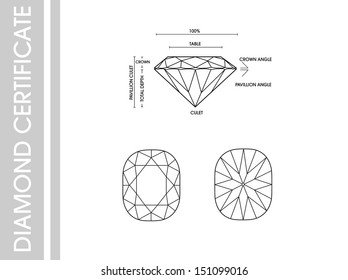 Cushion  diamond  certificate 