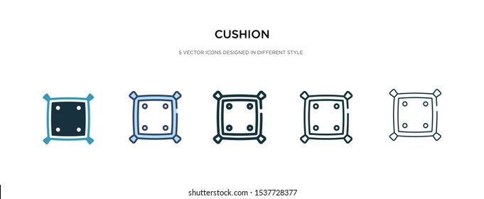 cushion icon in different style vector illustration. two colored and black cushion vector icons designed in filled, outline, line and stroke style can be used for web, mobile, ui