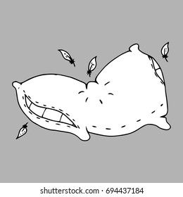 Cushion icon. Feather pillows. Vector illustration.