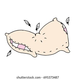 Cushion icon. Feather pillows. Vector illustration.