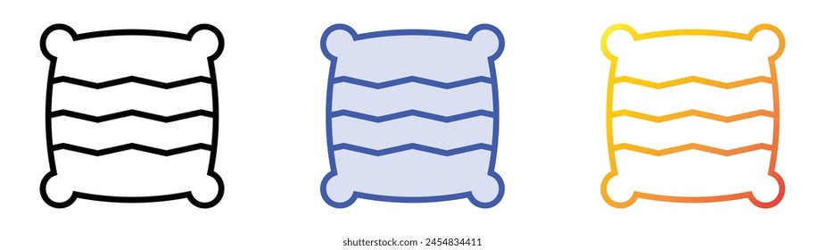 cushion icon. Linear, Blue Fill and Gradient Style Design Isolated On White Background