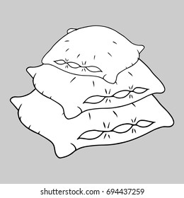 Cushion icon. A pile of pillows. Vector illustration.