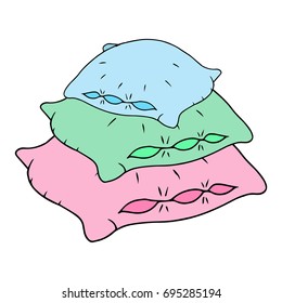 Cushion icon. A pile of pillows. Vector illustration.