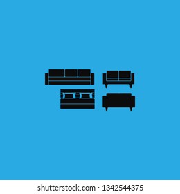 cushioned furniture icon vector