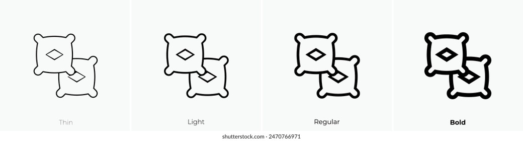 cushions icon. Thin, Light Regular And Bold style design isolated on white background