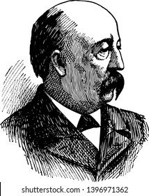 Cushman Kellogg Davis 1838 To 1900 He Was An American Republican Politician Seventh Governor Of Minnesota And U.S. Senator From Minnesota Vintage Line Drawing Or Engraving Illustration