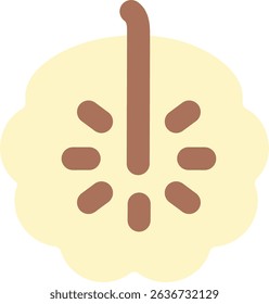 Custar Apple Slice flat icon design style