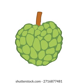 Ilustración de fruta de manzana con natillas que representa una alimentación saludable, alimentos orgánicos y dulzura natural, ideal para conceptos de productos exóticos, sabores tropicales y nutrición vegetariana